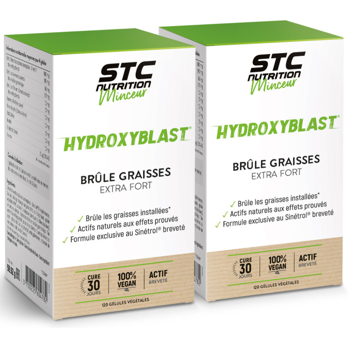 Hydroxyblast - Complément alimentaire brûle-graisse extra fort et coupe-faim - Perte de poids - Ingrédients d'origine naturelle - Actif breveté Sinetrol - 100% vegan - Lot de 2