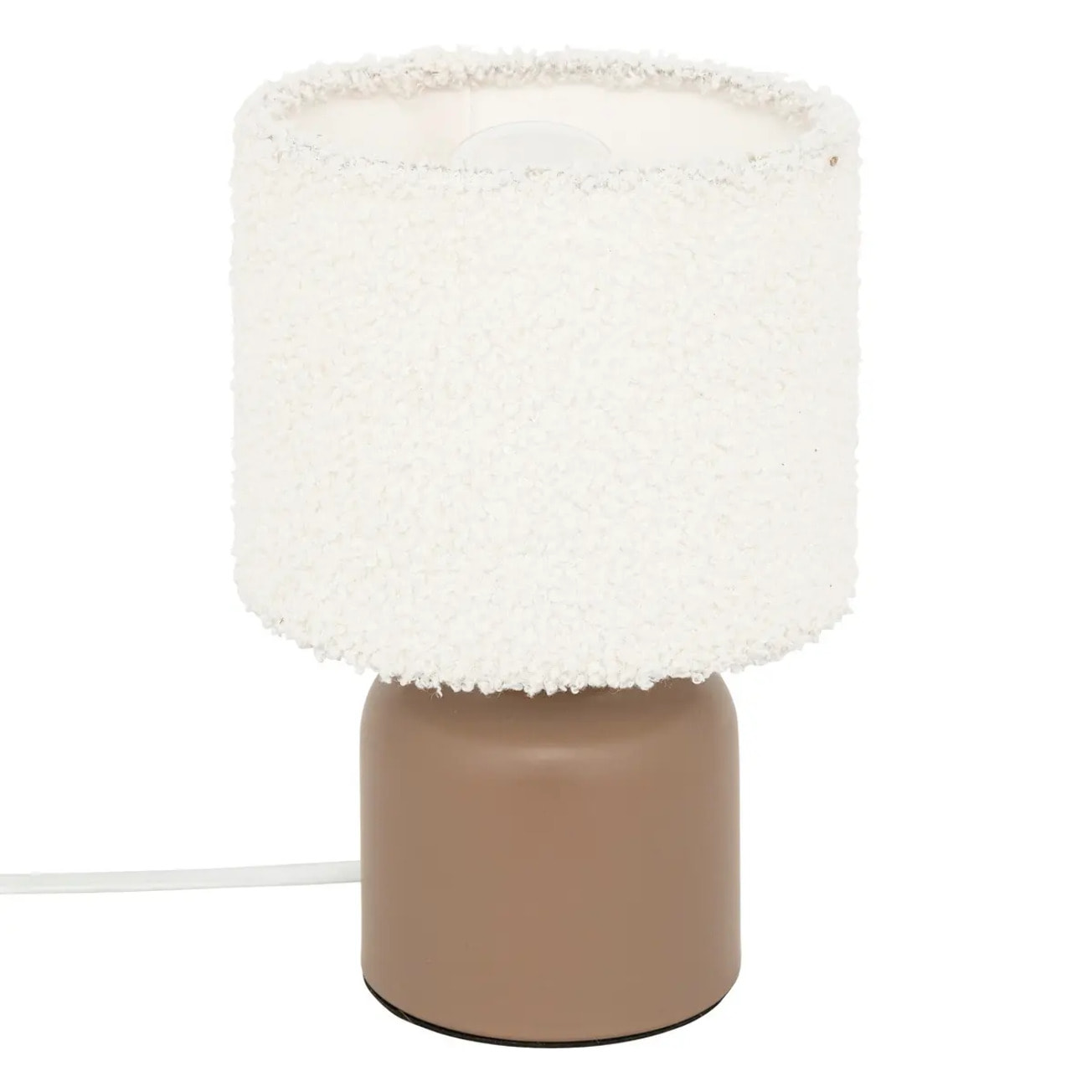 Lampe à poser Bona bouclette marron H22cm