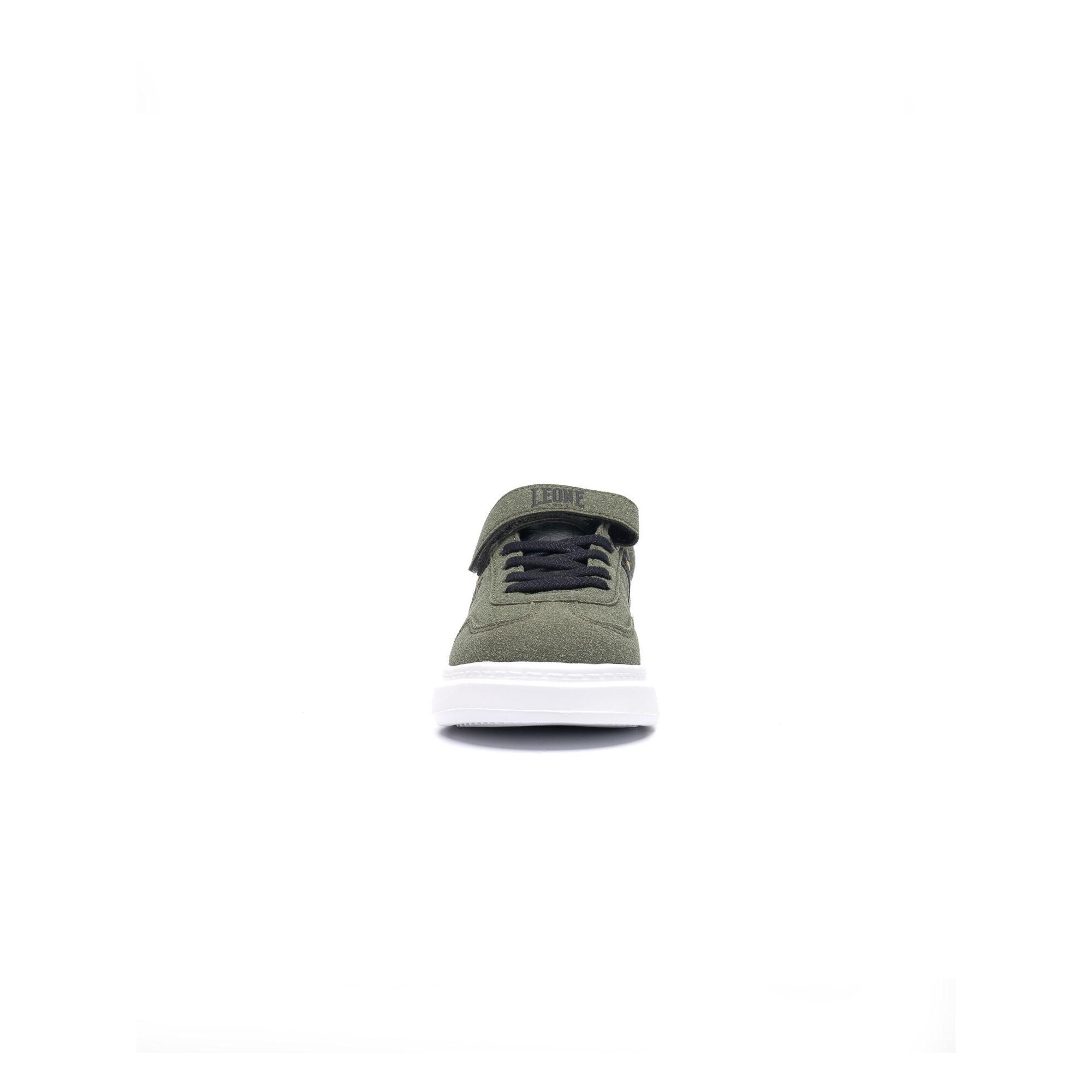 Sneakers da bambino con strap e lacci Leone 1947 Stripe