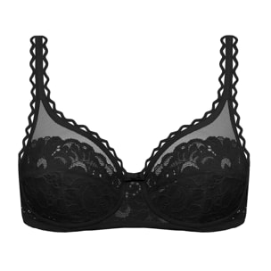 Sujetador con aros, de sujeción clásica con nuevo encaje floral, mate y femenino