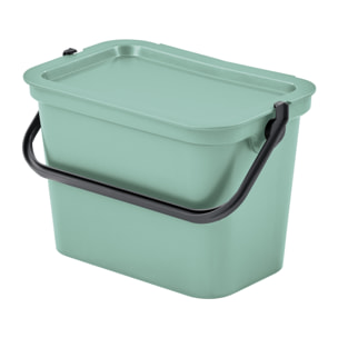 Papelera "moda" con asa 5l salvia/grafito