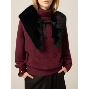 Oltre - Cuello de peluche - Negro