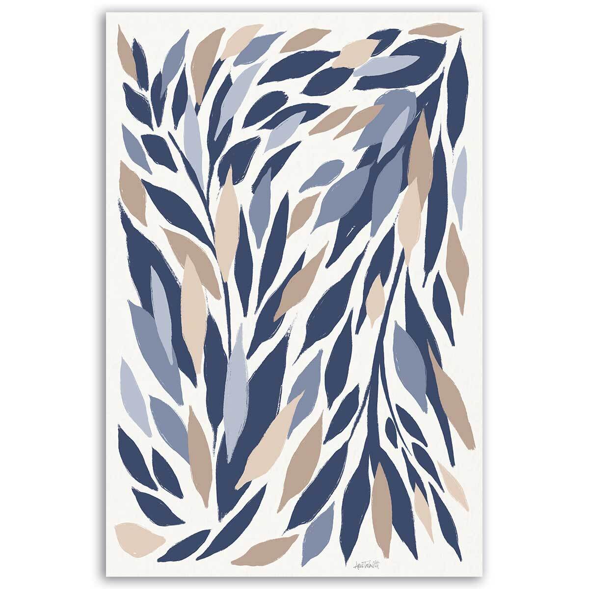 Tableau fleurs Tableau feuilles bleues Toile imprimée