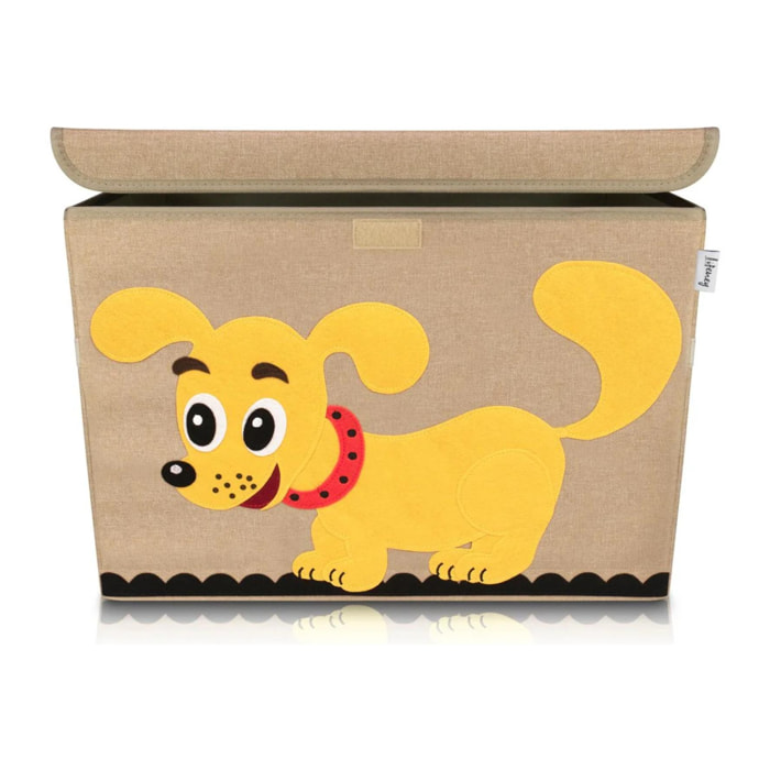 Boîte de rangement en tissu pour enfant grand modèle ''chien'' avec couvercle Lifeney