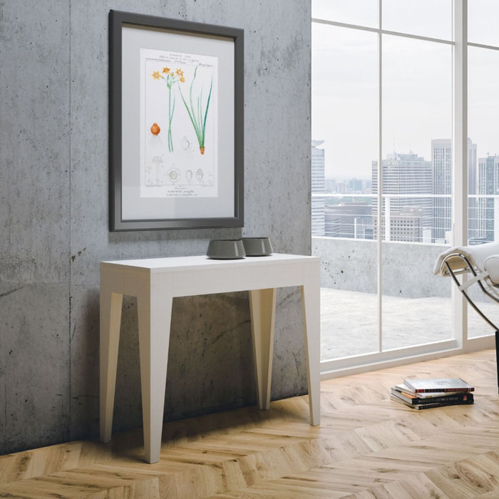 Console extensible 90x42/198 cm Isotta Small Frêne Blanc