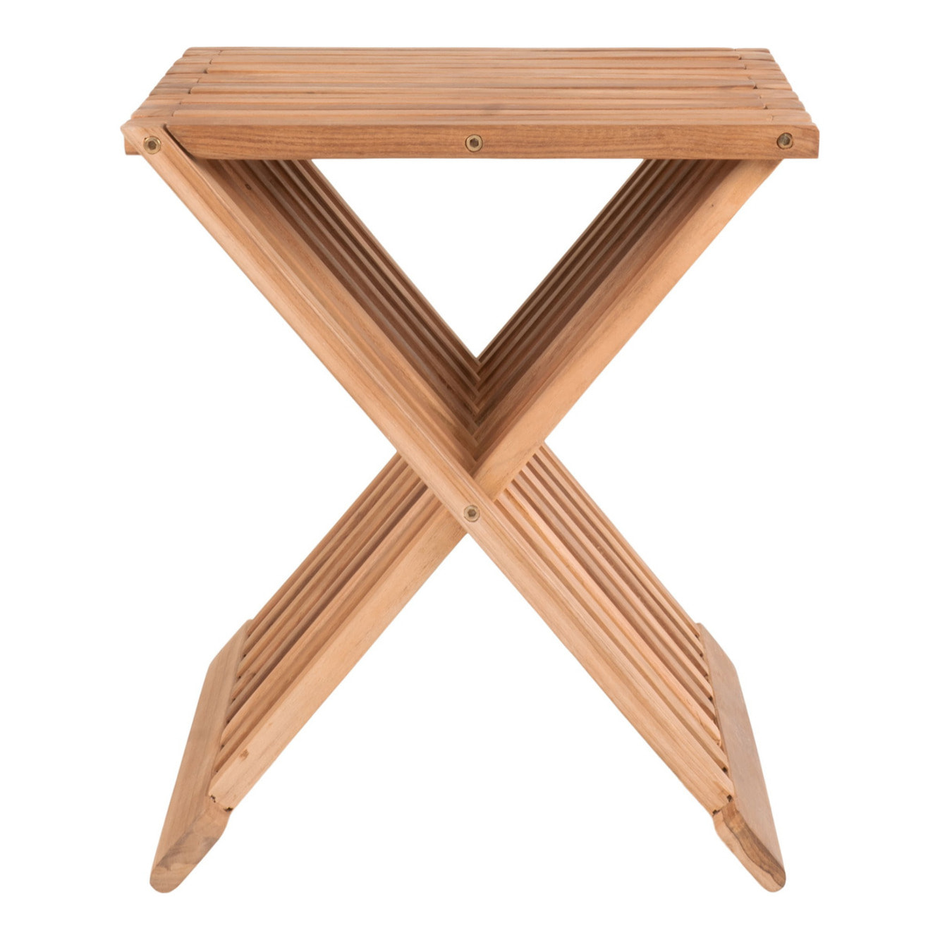 Sgabello Erto in teak naturale 40x35x45 cm