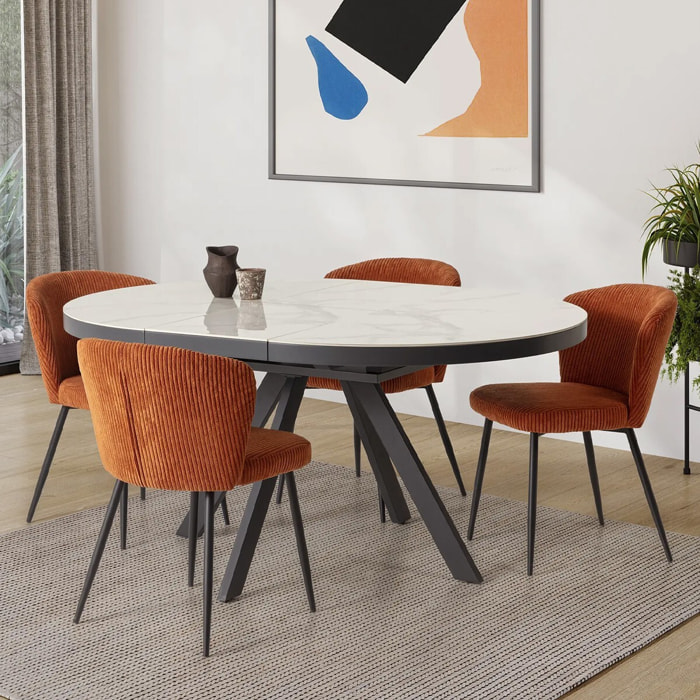 Lot de 4 chaises en velours côtelé - KLARA