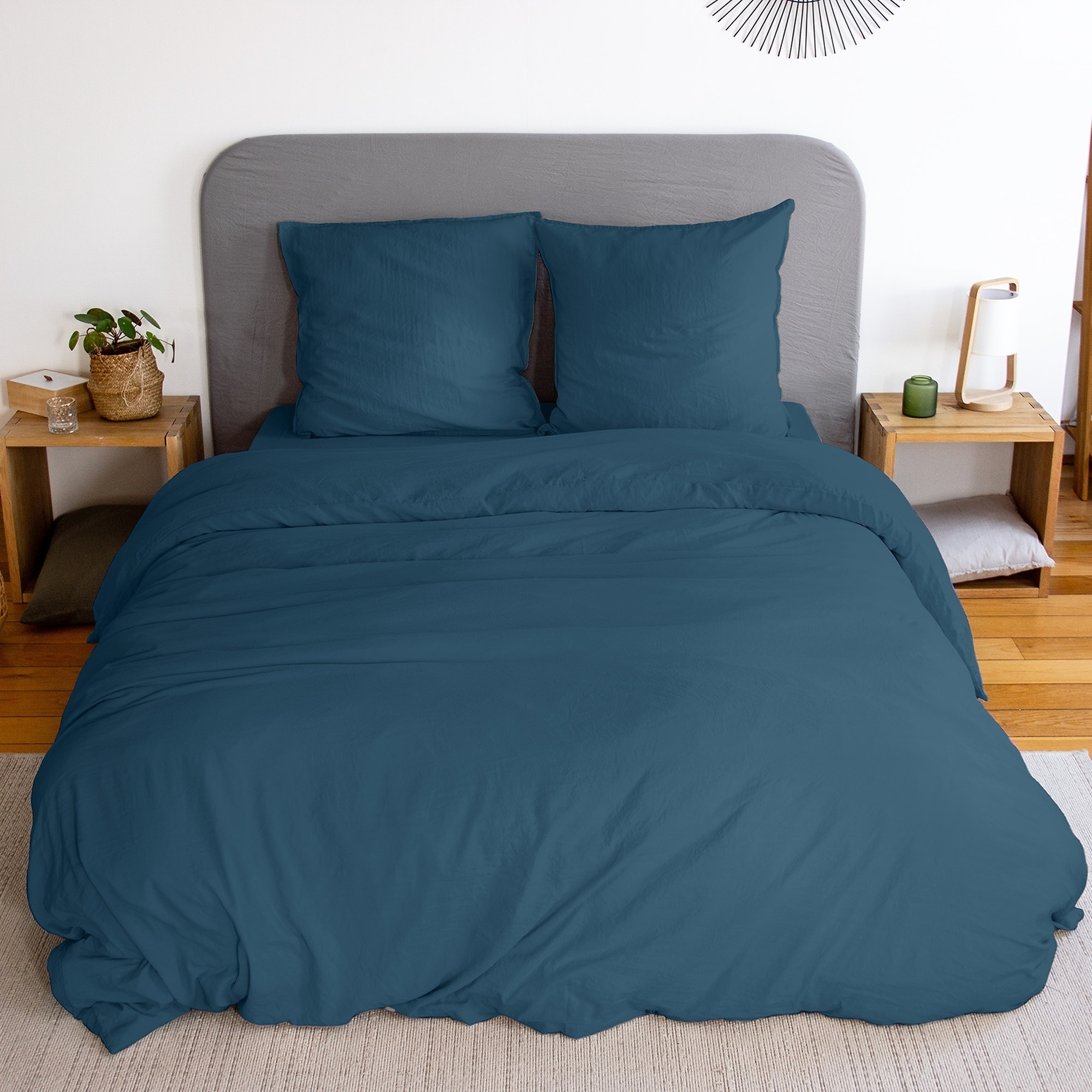 Parure Microfibre Lavee Bleu Nuit