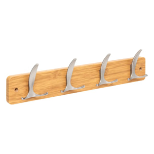 Patère Aly 4 têtes L45cm bois naturel gris