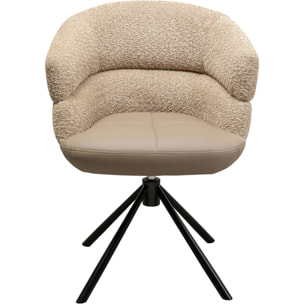 Chaise avec accoudoirs pivotante Tasty taupe Kare Design