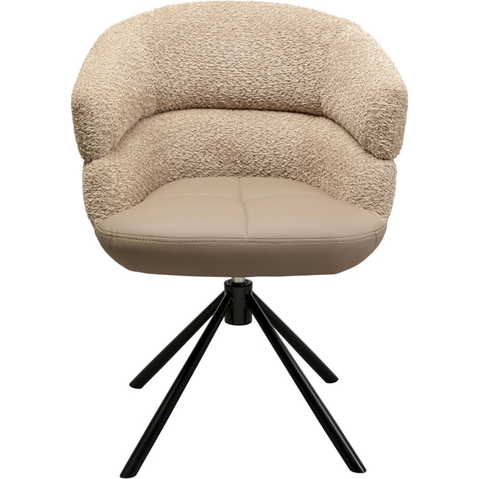 Chaise avec accoudoirs pivotante Tasty taupe Kare Design