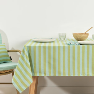 Nappe en tissu jacquard Maglia rayé Turquoise et Pistache