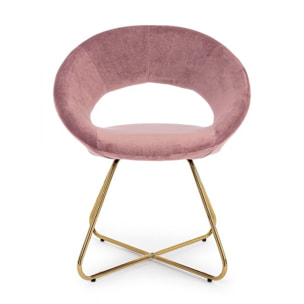 Poltroncina VANITY ORO velluto rosa