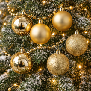 Set de 6 bolas de navidad para árbol – diámetro 8 cm – acabado mate y oro