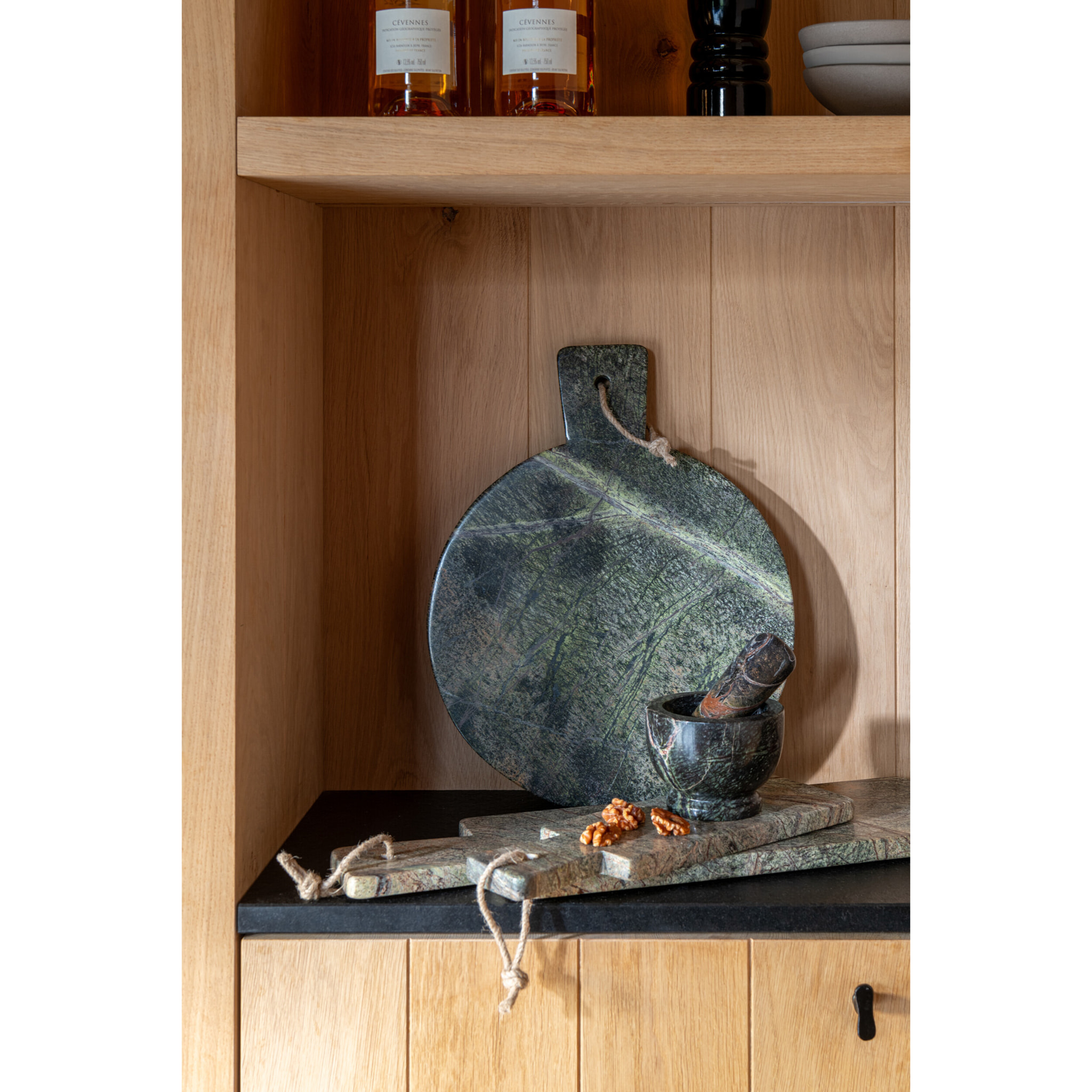 J-Line planche à fromage rectangulaire Marbre - pierre - kaki/vert foncé - small