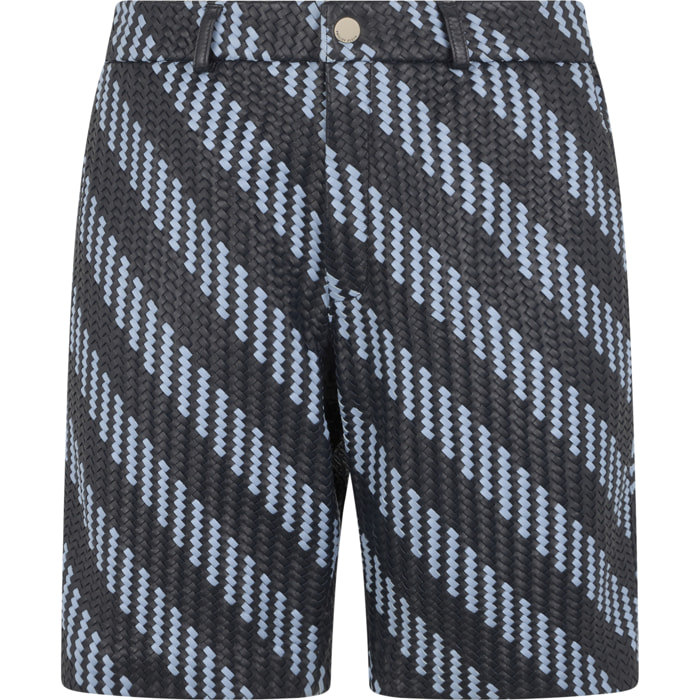 PHILIPP PLEIN Weaved Leather Shorts Stripes