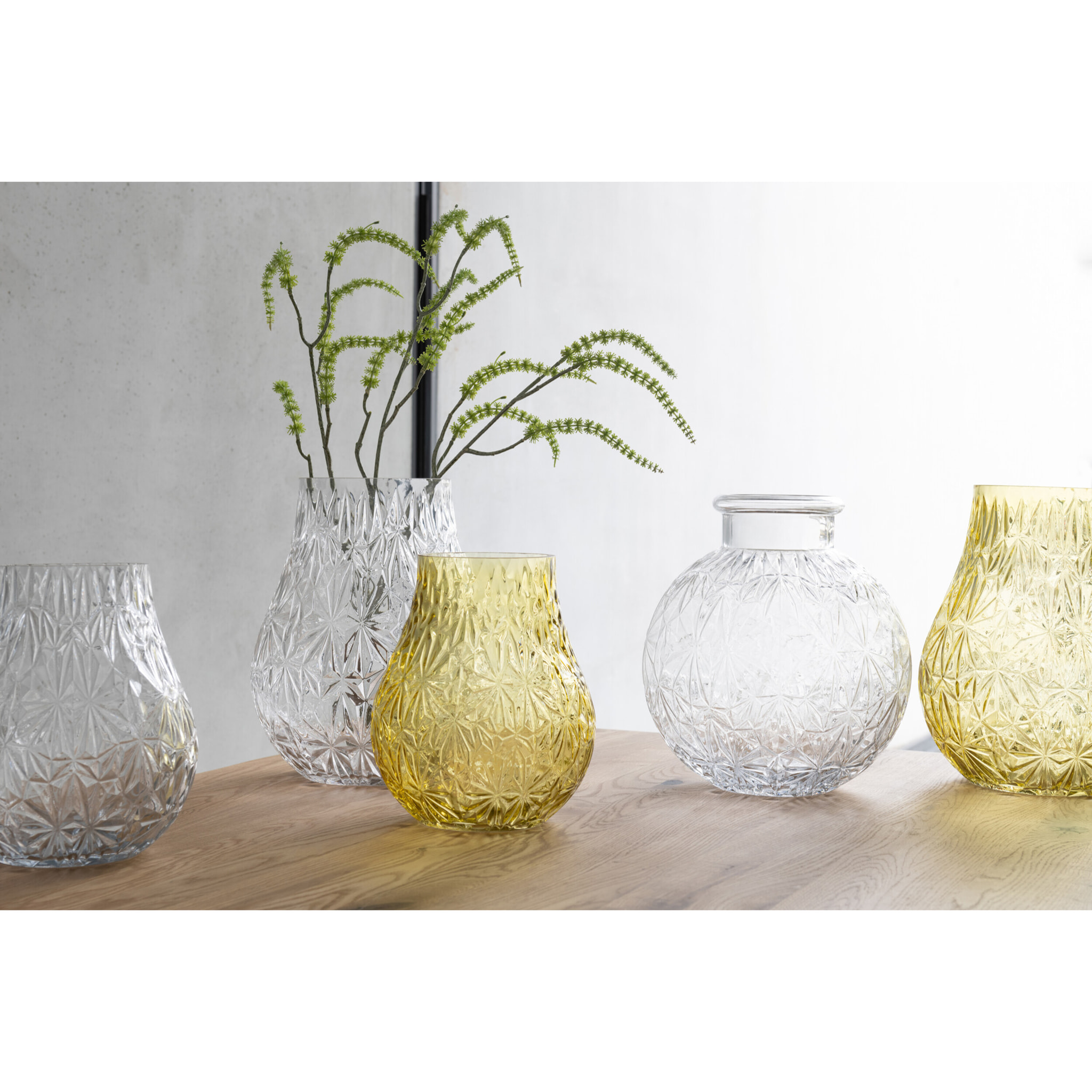 J-Line vase Nox Taille - verre - jaune - large - 28 cm de hauteur