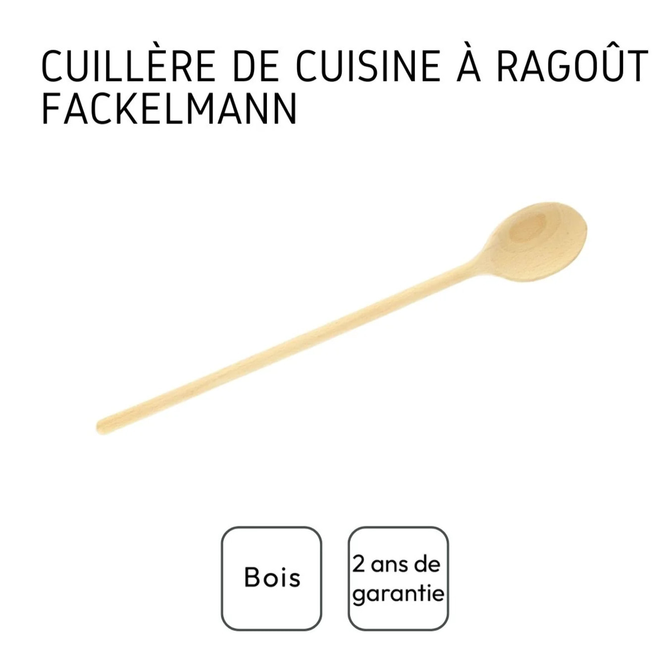 Set de 2 ustensiles de cuisine cuillère en bois Fackelmann Boisselerie