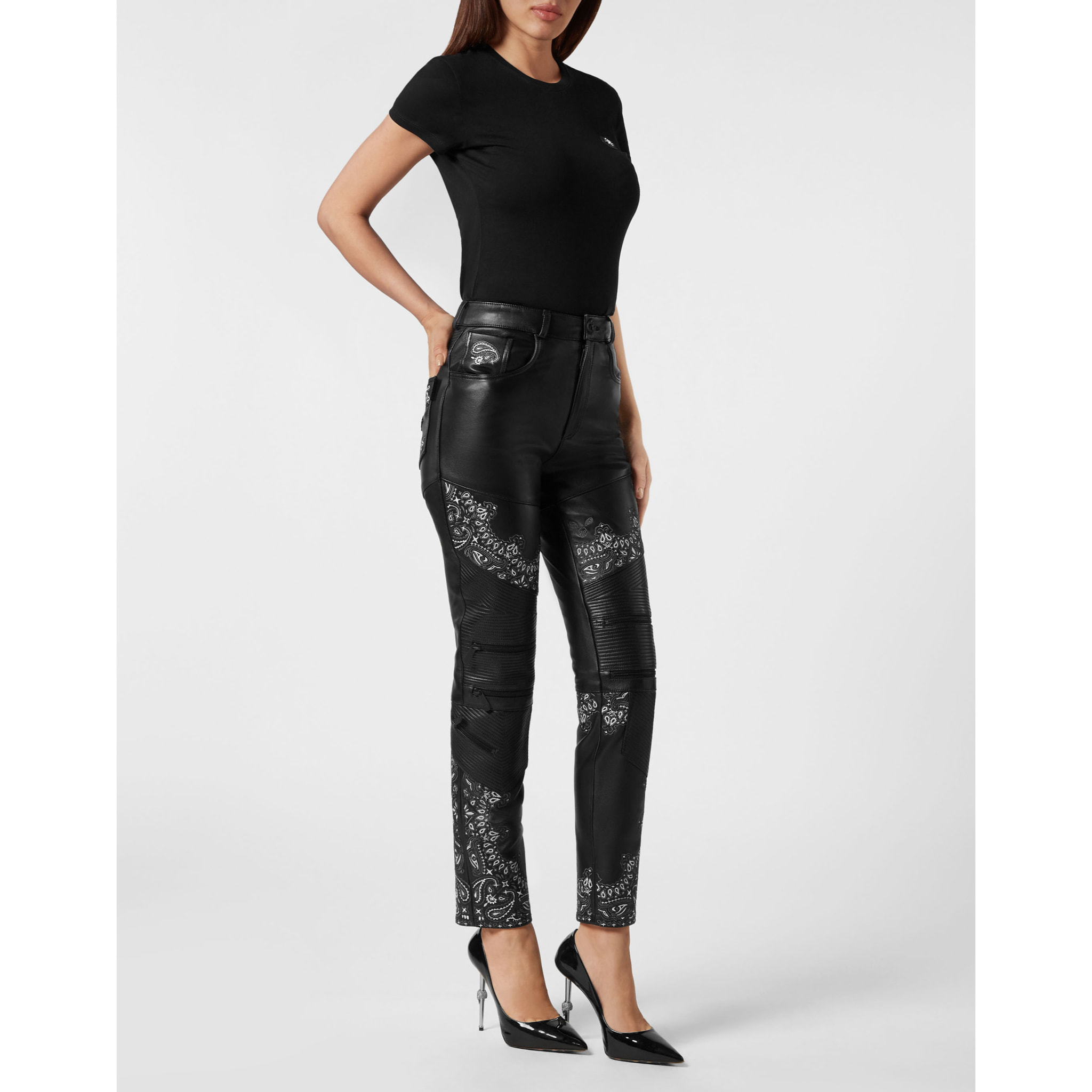 PHILIPP PLEIN Pantalones de cuero PAISLEY