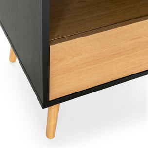 Mesita de noche Apolo 1 cajón Color Negro/Madera