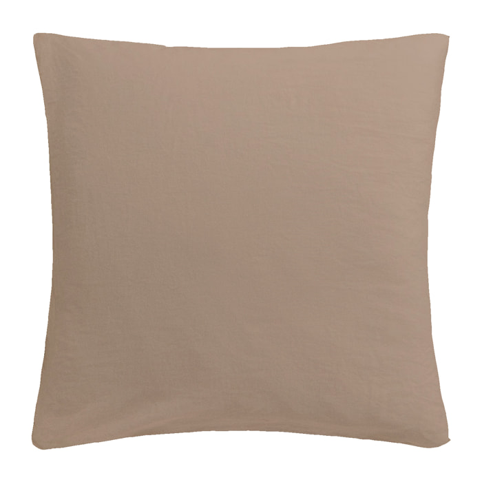 Taie d'oreiller liso marron clair
