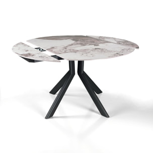 Table à manger extensible Tomasucci TAAK, en céramique, marbre onyx, gris Ø 135 135 x 85 cm