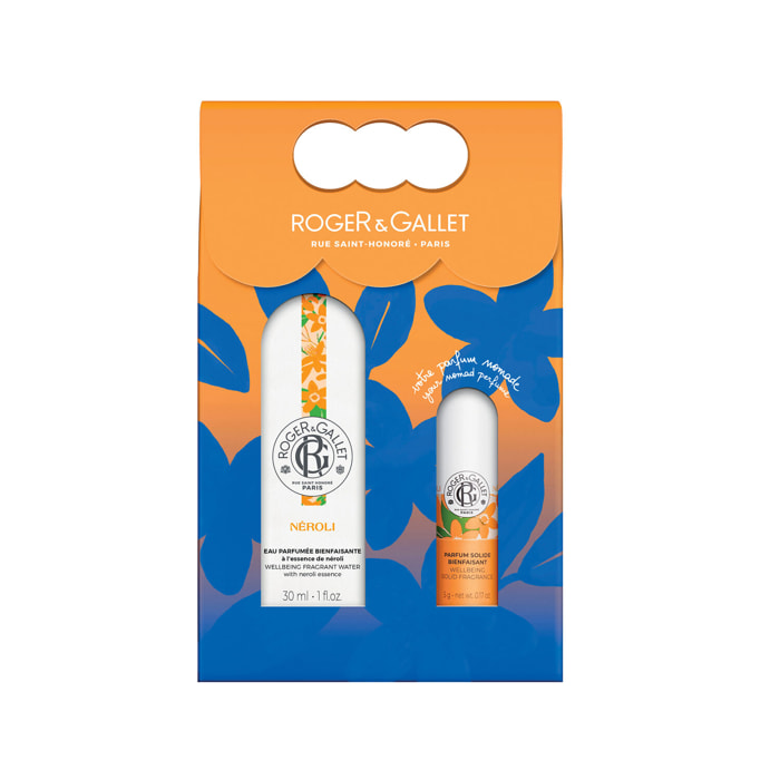 Néroli - Coffret Eau Parfumée Bienfaisante 30ml et son Parfum Solide