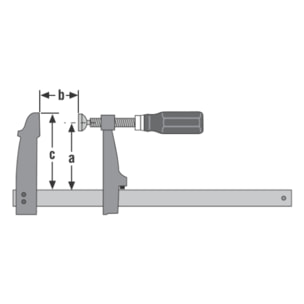 Presse à vis avec frein et manche bois serrage 80cm URKO tige 35x8mm saillie 120mm - 1514080