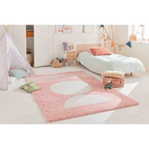 Aquarelle - tapis enfant à motif géométrique rose