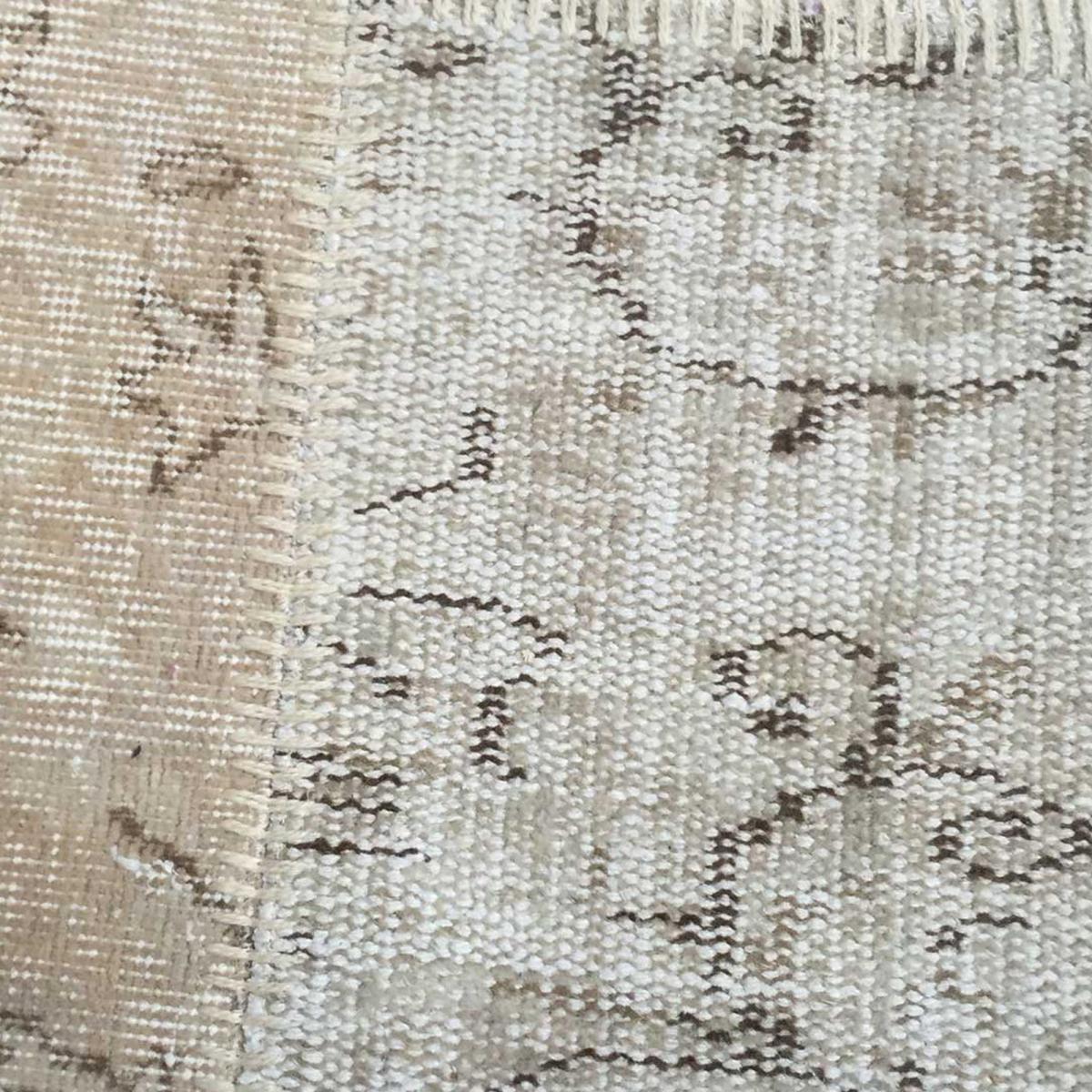 Authentique tapis Noué main en Turquie motif Patchwork beige