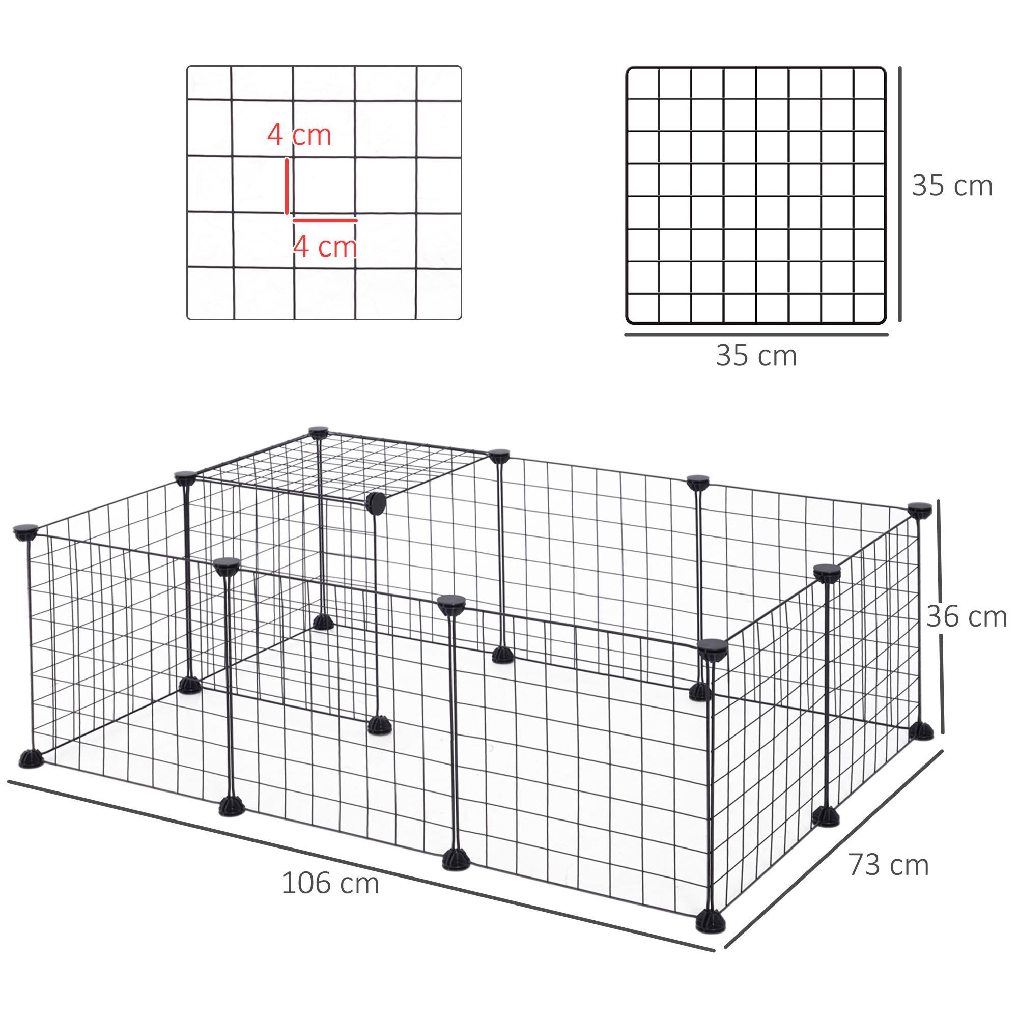 Valla para Mascota con 12 Paneles de Metal 106x73x36cm Negro