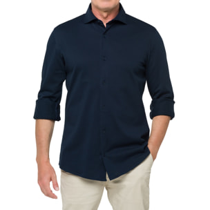 Camisa de manga larga en tela de algodón Hot Buttered Jefferson Azul