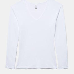 Camiseta térmica de mujer de manga larga 100% algodón