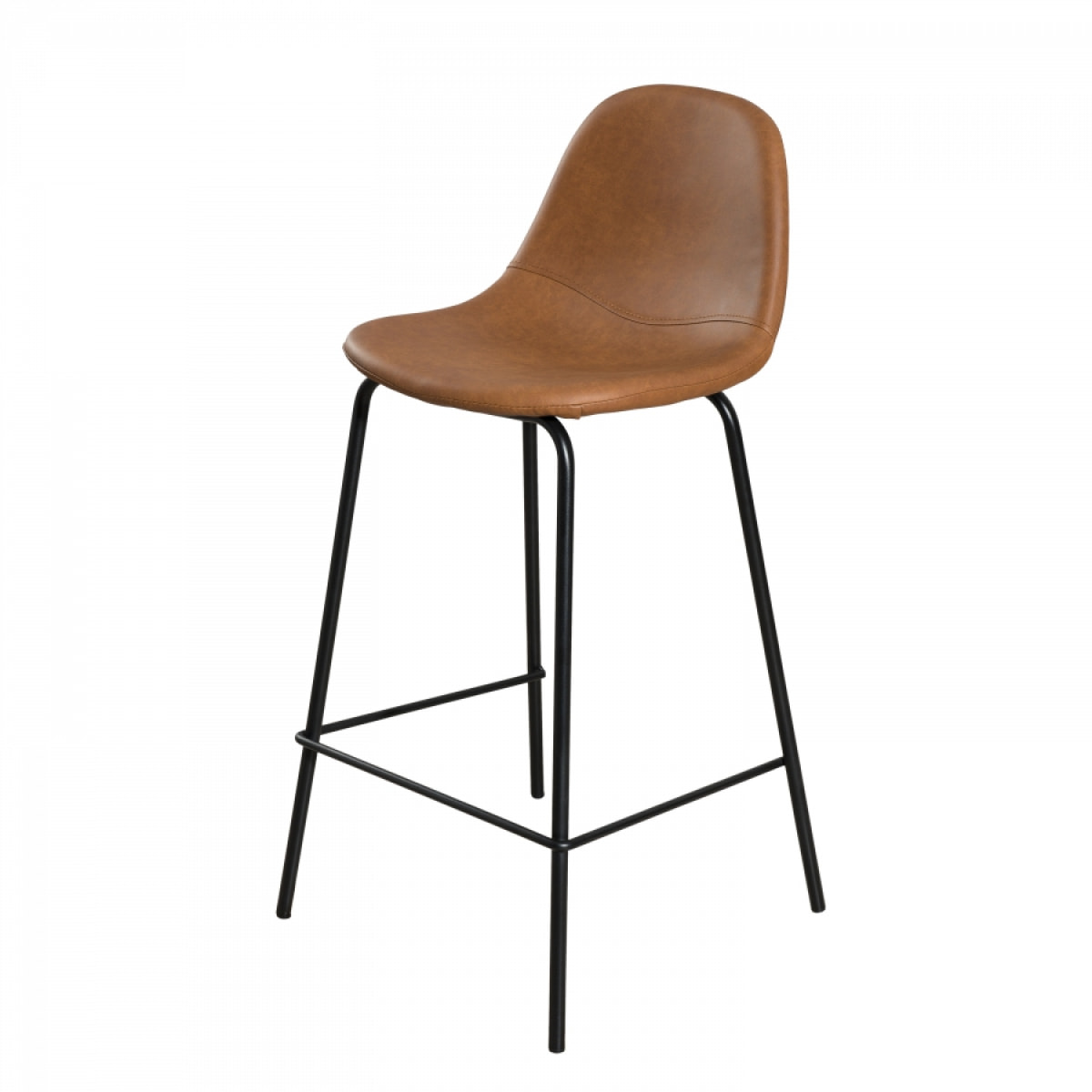 AUGUSTIN - Lot de 2 tabourets de bar John marron hauteur d'assise 65cm