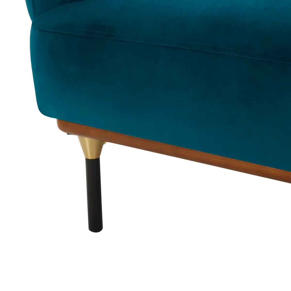 Fauteuil "Isée" - velours - bleu canard