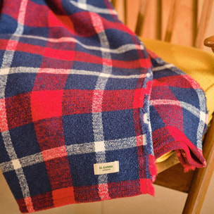 Manta de punto 140x190cm 340gr hilo teñido diseño a cuadros el ganso