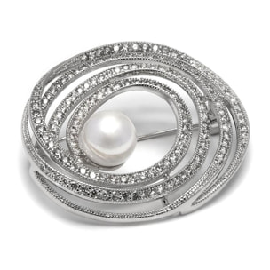 Broche con Circonita Brillante acabado plata