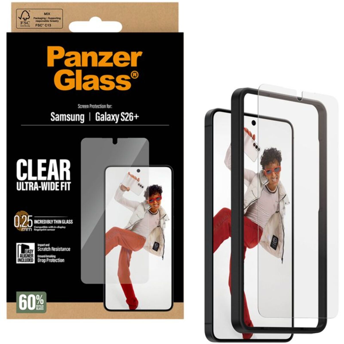 Protège écran PANZERGLASS Samsung Galaxy S26 Plus verre trempé