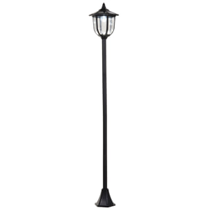 Outsunny Luminaire extérieur solaire lampadaire lanterne classique LED 60 Lm max. dim. 26L x 26l x 177H cm noir