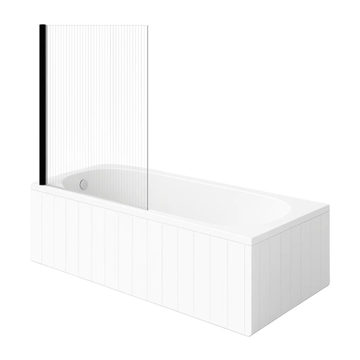 Baignoire droite VILLEROY & BOCH O.novo 170 x 75 cm Blanc + Pare Bain gauche AURYS Raywall noir mat