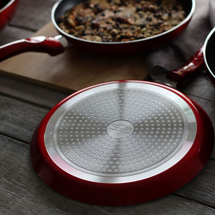 Crêpière antiadhésive en aluminium 26cm - tous feux CERISE