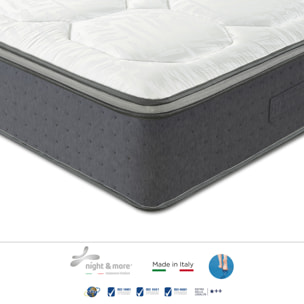"Irene" H30 cm 160x190 coppia guanciali Memory OMAGGIO a molle insacchettate e 4cm memory Gel