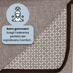 COPRIDIVANO PENISOLA SINISTRA COMFORT, Antiscivolo, Cotone+Microfibra+Fibre Varie, Made in Italy - MARRONE