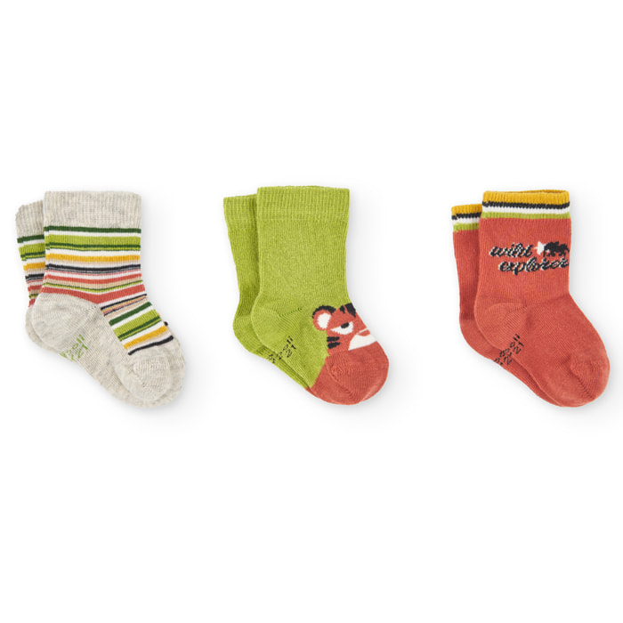 Pack calcetines bebé niño estampados, verde