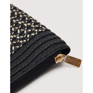 Bolso De Mano Negro Trenzado - Melissa