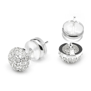Pendientes acabado plata y Circonita Brillante