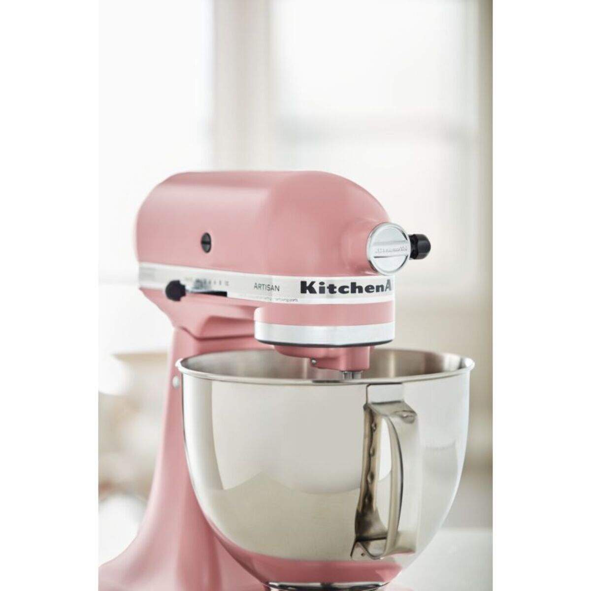 Robot pâtissier KITCHENAID 5KSM175PSEDR rose poudré, 4,8 L, bol avec poignée + bol 3 L, batteur souple et couvercle