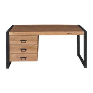 Bureau en bois 3 tiroirs MILORA