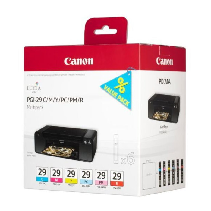 Cartouche d'encre CANON Pack Multipack 6 Originales PGI-29 Couleurs (Photo) - 4872B001