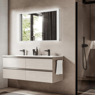 Vision 80x60 cm miroir rectangulaire avec éclairage LED 3 couleurs et capteur, transparent (SATZVIOBLED6080)